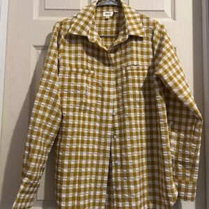 BKE Mustard and White Checkered Shirt